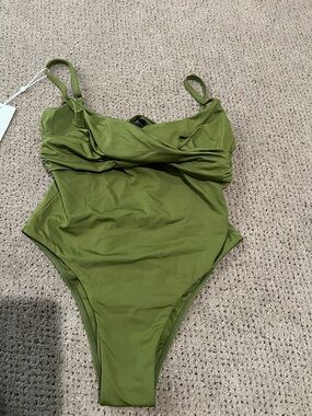 Bordeaux Monday swimwear Olive Green One-Piece Swimsuit